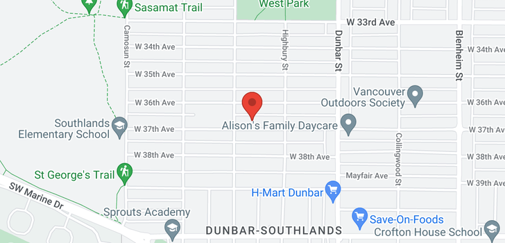 map of 3865 W 37TH AVENUE